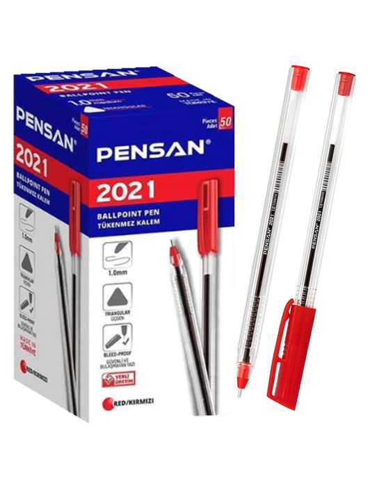 TÜKENMEZ KALEM PENSAN 2021 KIRMIZI 50 Lİ