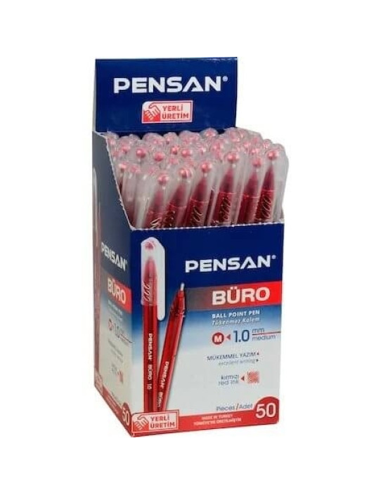 Pensan 2270 Büro Tükenmez Kalem 1 mm Kırmızı 50li