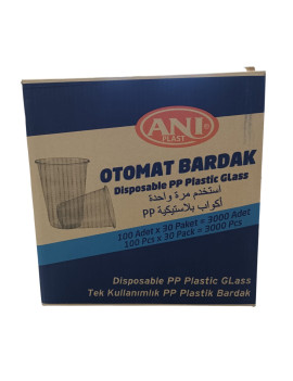 PLASTİK OTOMAT BARDAK 180 CC 30X100 3000 Lİ