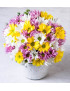 Konik Vazoda Renkli Papatya Aranjmanı